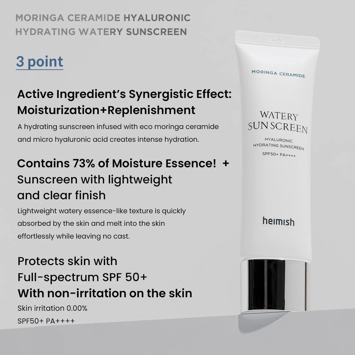 Moringa Ceramide Hyaluronic Hydrating Watery Sunscreen - 50ml