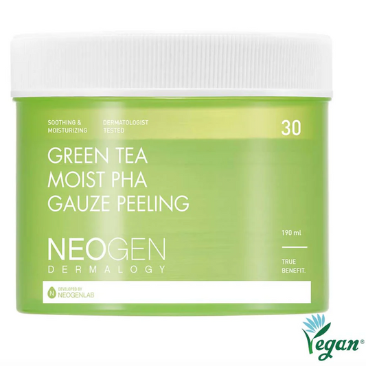 NEOGEN: MOIST PHA PEELING GAUZE (GREEN TEA, 30 PADS)