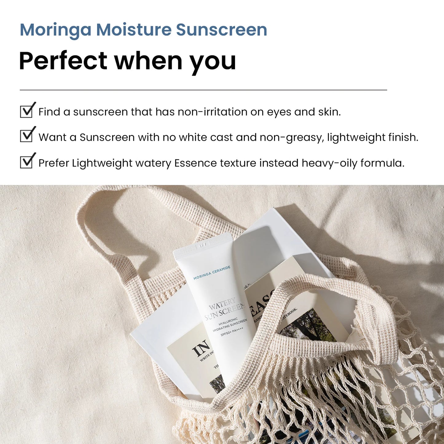 Moringa Ceramide Hyaluronic Hydrating Watery Sunscreen - 50ml