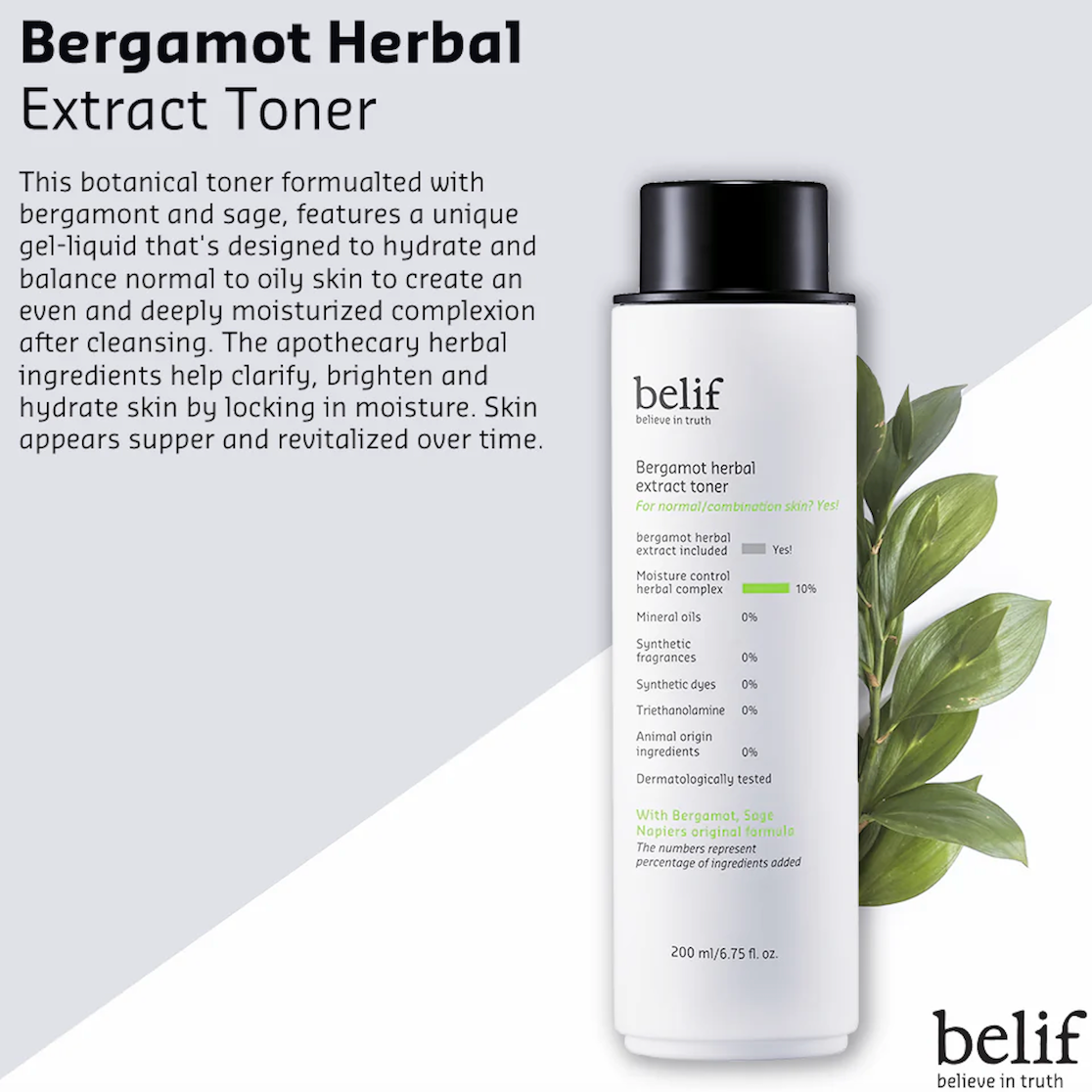 Bergamot Herbal Extract Toner