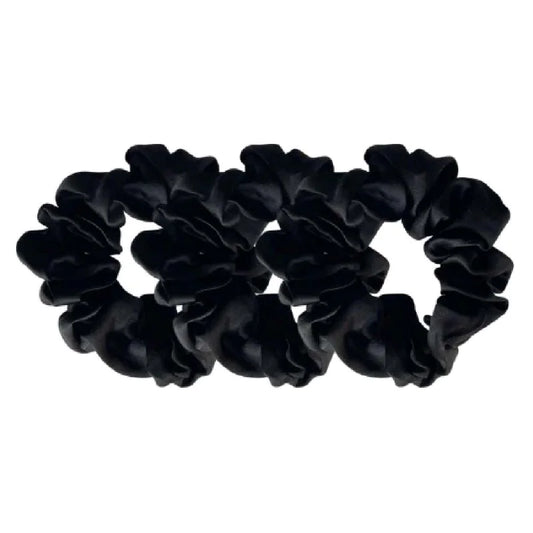 Medium Silk Scrunchies - Black