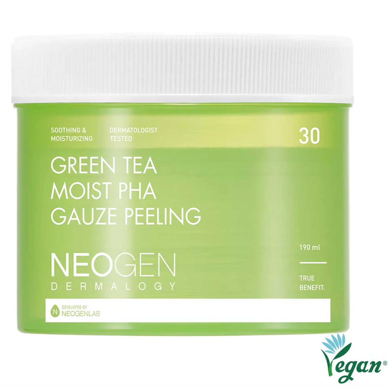 NEOGEN: MOIST PHA PEELING GAUZE (GREEN TEA, 30 PADS)